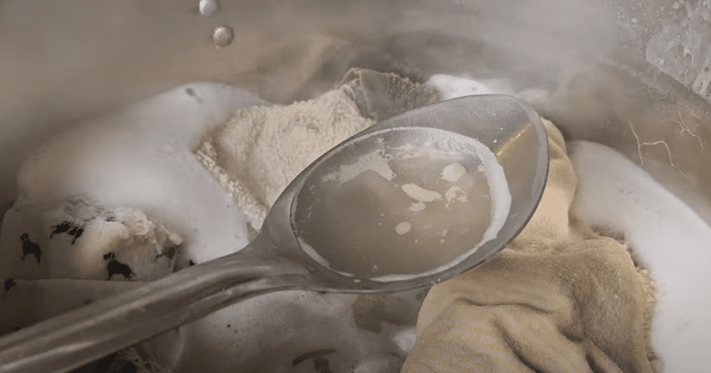 Pot of boiling rags